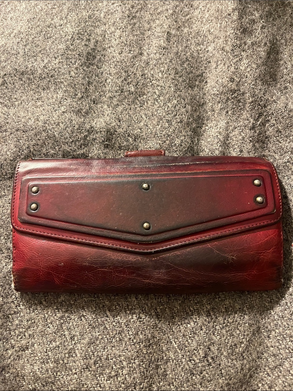 Vintage Yves Saint Laurent studded leather wallet red